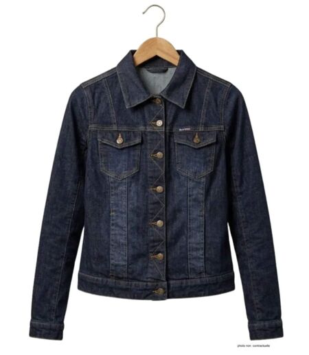 MAYFLOWER DALILA1B – Blouson en jean stretch pour femme : la veste ajustée au confort absolu