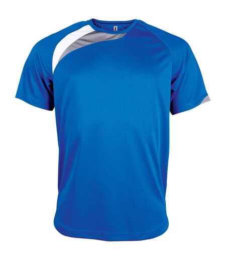 T-shirt sport à manches courtes homme bleu roi/blanc/gris Kariban Proact