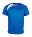 T-shirt sport à manches courtes homme bleu roi/blanc/gris Kariban Proact-1