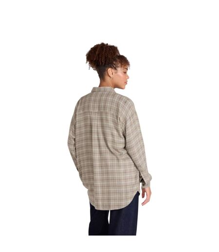 Womens/ladies Maisie Soft Relaxed Fit Shirt Khaki Green Animal