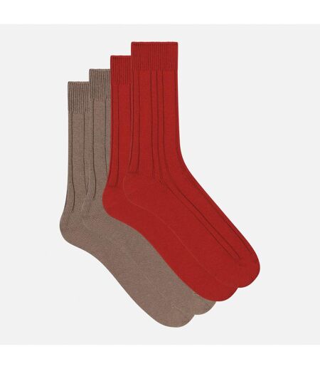 Lot de 2 paires de Chaussettes Mi-Hautes Bambou