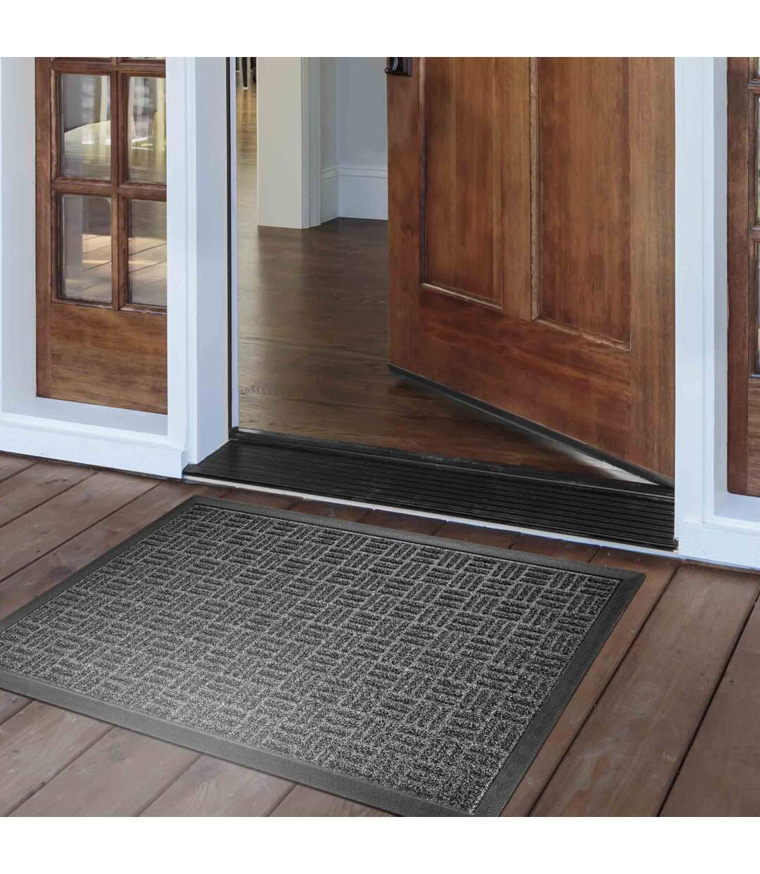 Tapis d'Entrée Grattoir Jason 45x75cm Noir-4