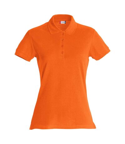 Clique Womens/Ladies Plain Polo Shirt (Blood Orange)