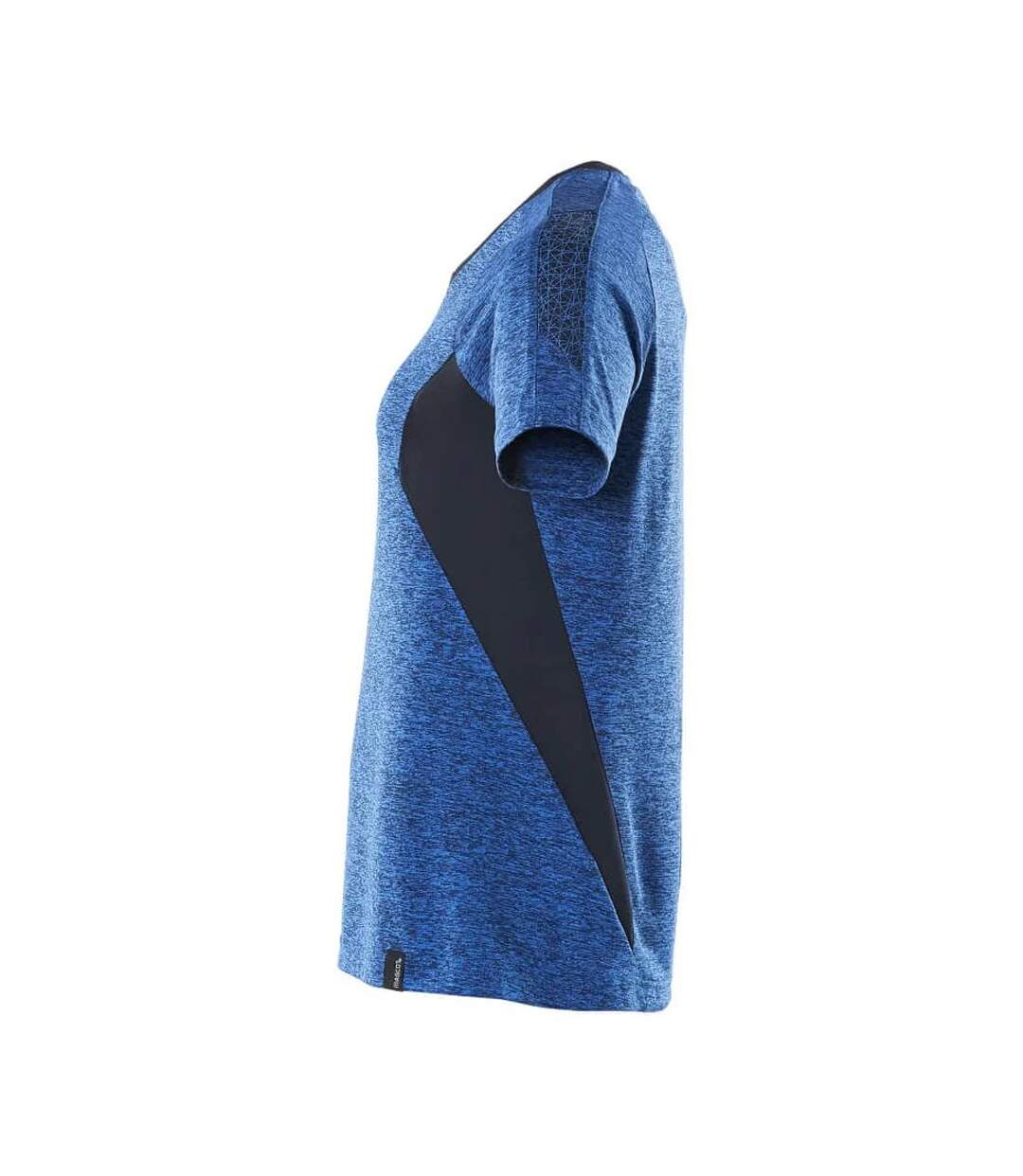 Womens/ladies Accelerate Coolmax V Neck T-shirt Azure Blue Dark Navy Mascot-2