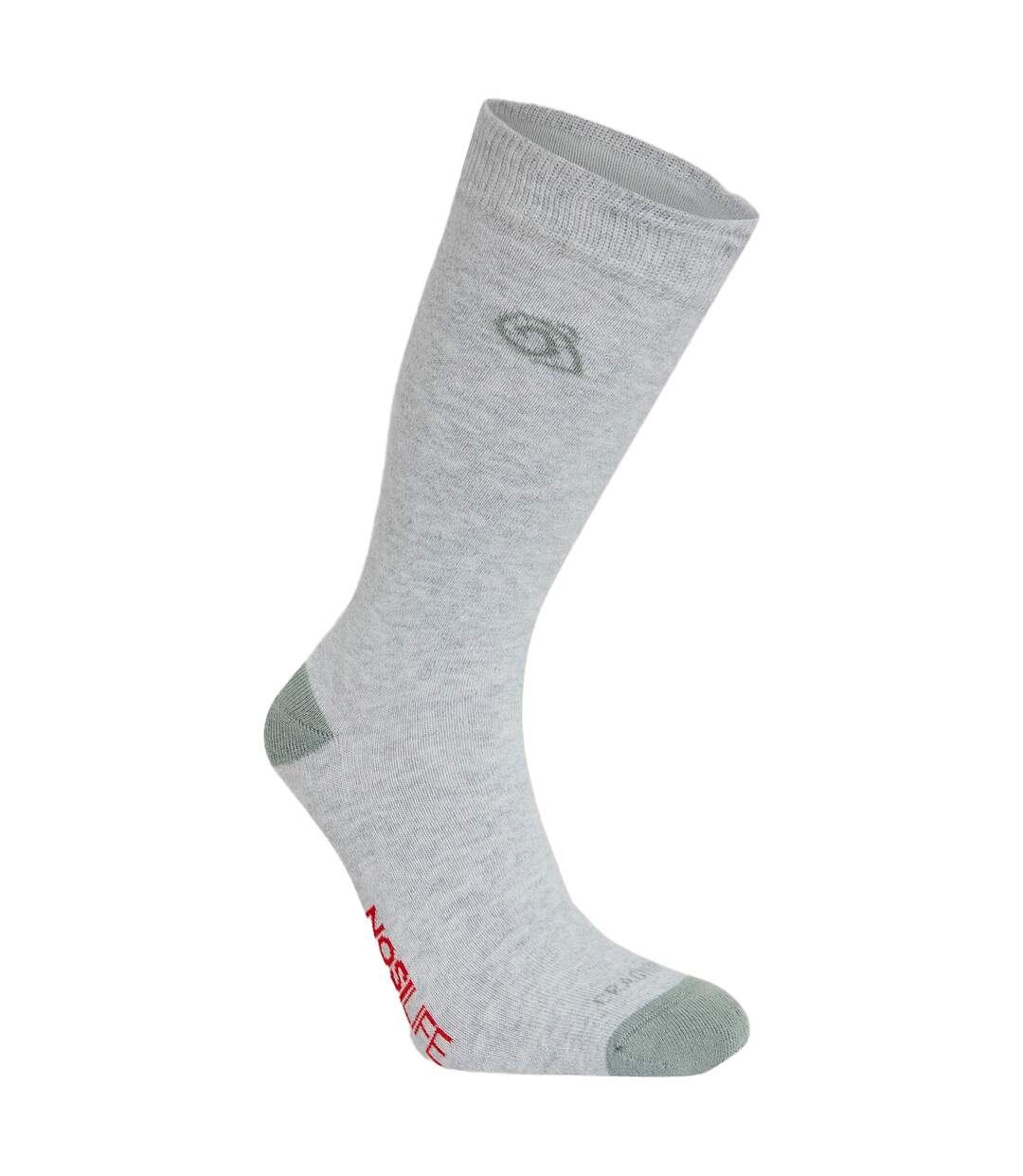 Chaussettes Insect Repellent Adulte Gris Clair Chiné Vert Lichen Craghoppers-1