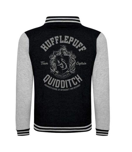 Harry Potter Unisex Adult Hufflepuff Varsity Jacket (Black)