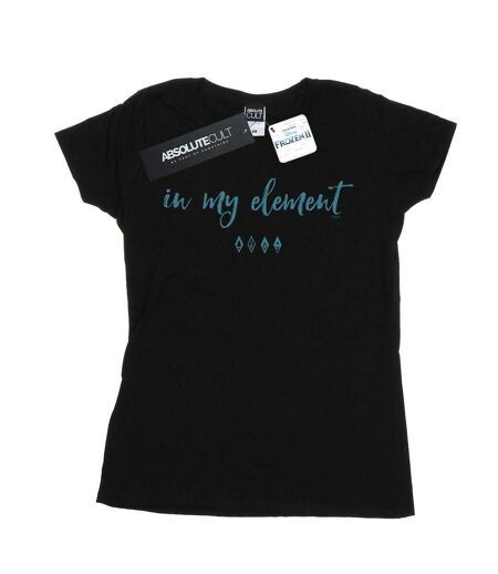 Disney T-shirt en coton Femme/Femme Frozen 2 In My Element (Noir) - UTBI21784