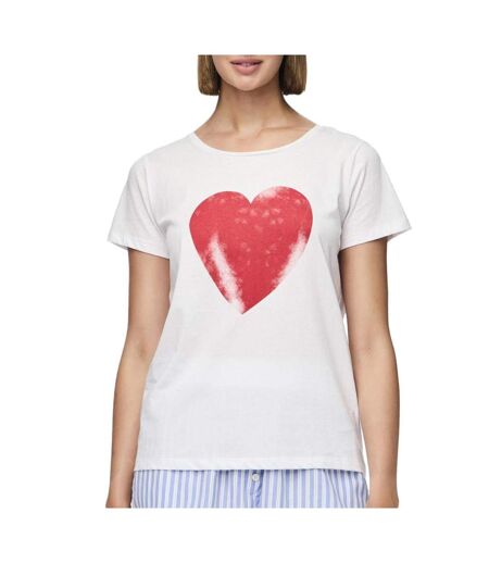 T-Shirt blanc femme pieces nanna