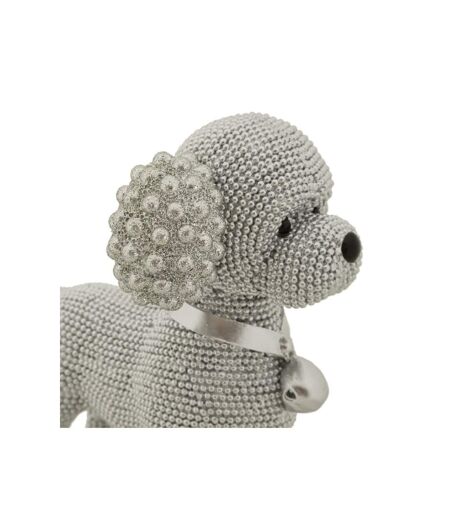 Statuette Déco Caniche Debout Sparky 15cm Argent