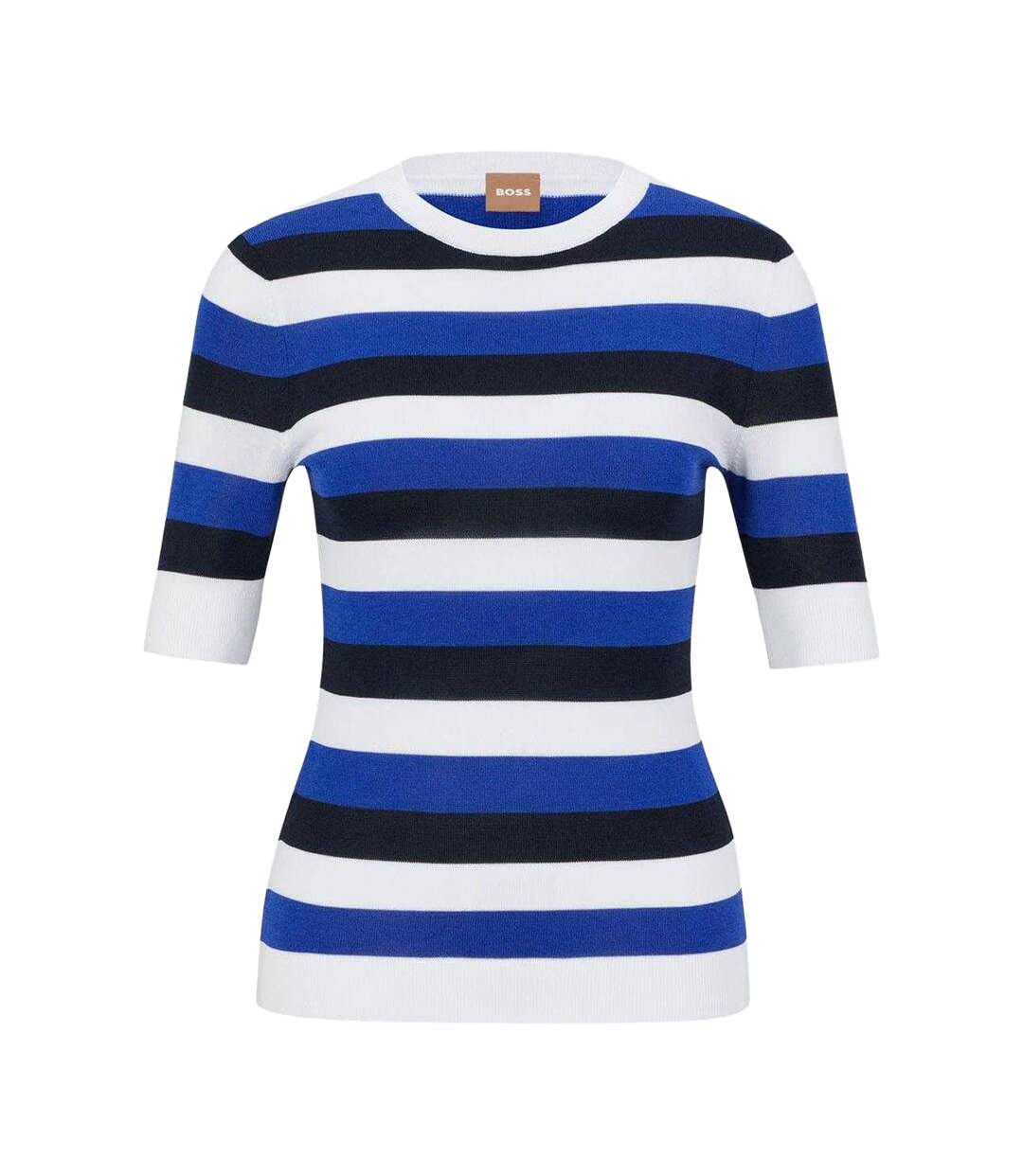 Womens/ladies Facuba Stripe Top Blue White Black Hugo Boss-2