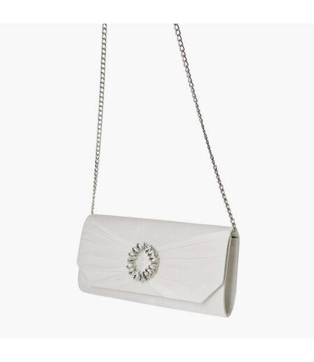 Tyla diamante satin clutch bag one size white Dorothy Perkins