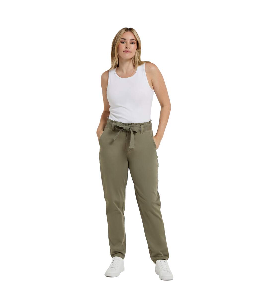 Pantalon Loren Femme Vert Kaki Animal-4