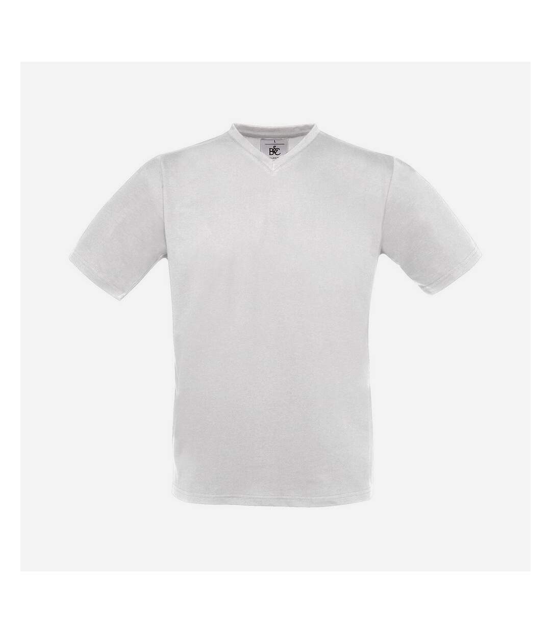 Mens exact v neck t-shirt white B&C