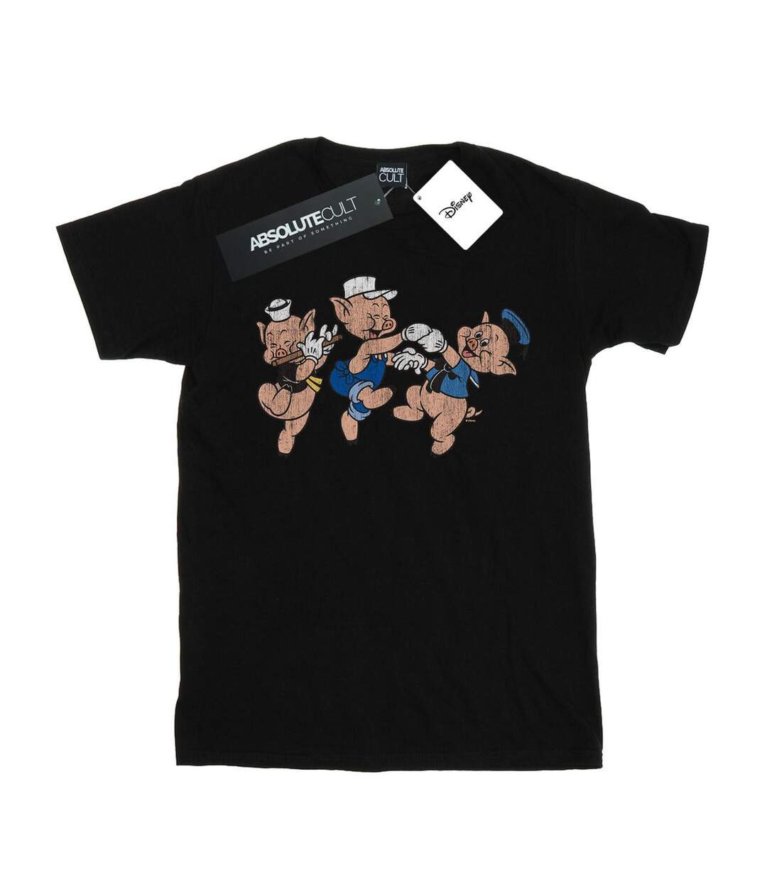 Disney - T-shirt THREE LITTLE PIGS HAVING FUN - Femme (Noir) - UTBI17684-1
