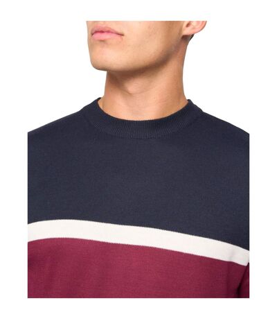 Mens Easedale Knitted Crew Neck Jumper Navy Marl Bewley & Ritch