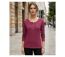 MAYFLOWER NOBEL2 : Tee-shirt manches longues fuchsia imprimé avec col boutonné-1