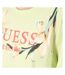 T-shirt Vert Femme Guess Kwiatowy - L