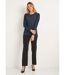 T-shirt uni droit court avec strass col rond-3