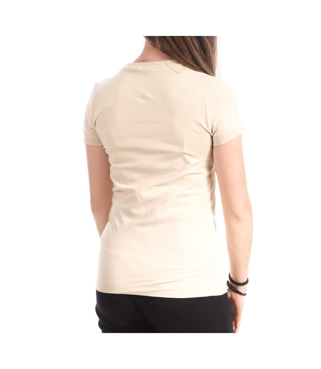 T-shirt Beige Femme Guess Triangle - L-1