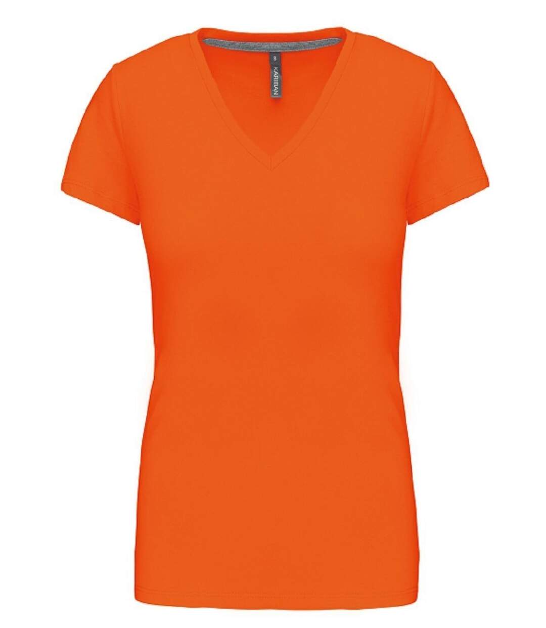 T-shirt manches courtes col V - K381 - orange - femme