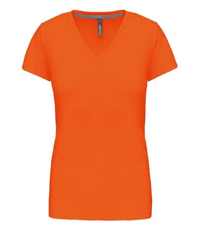 T-shirt manches courtes col V - K381 - orange - femme