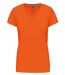T-shirt manches courtes col V - K381 - orange - femme