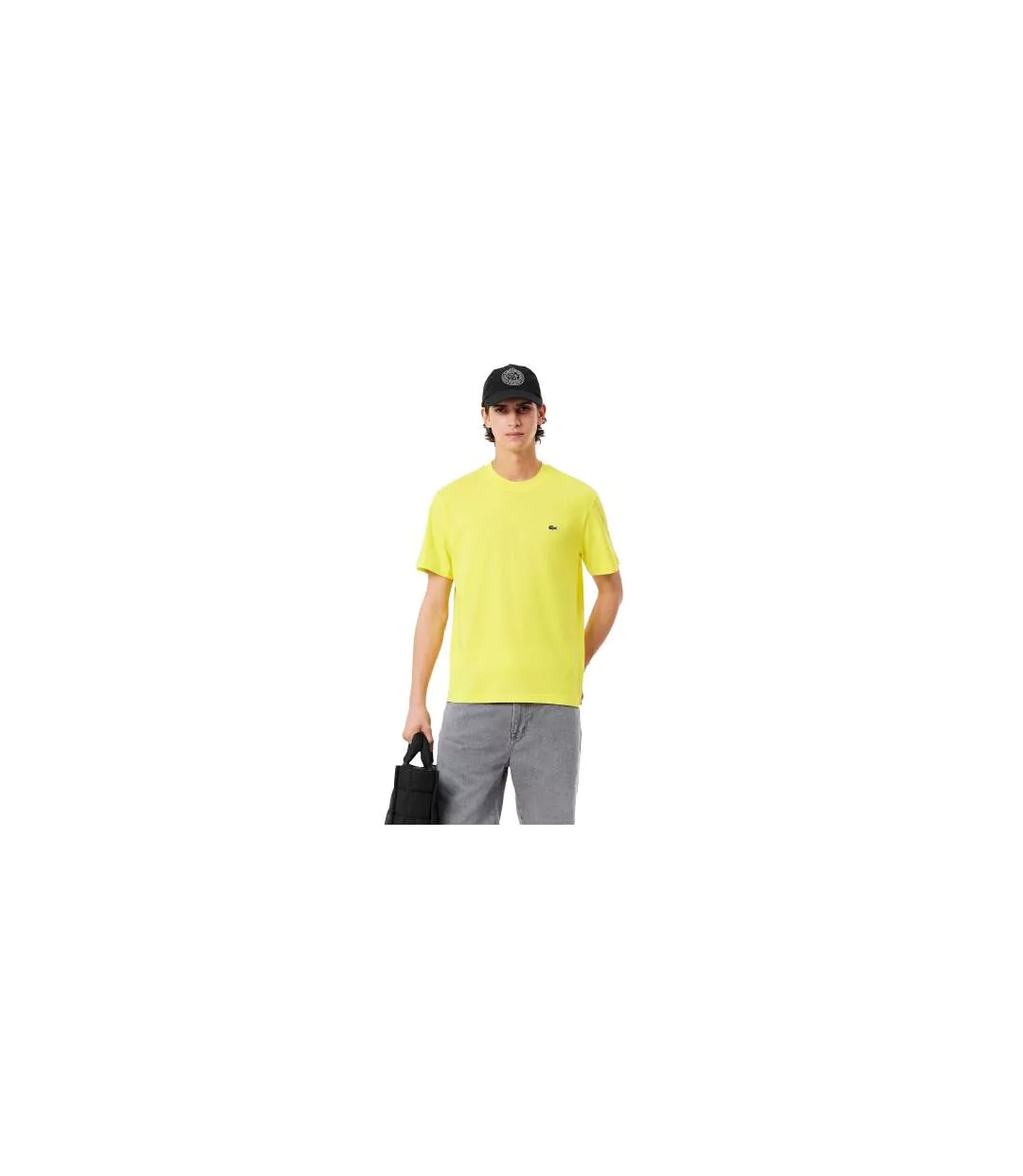 Mens Cotton T-shirt Yellow Lacoste-1
