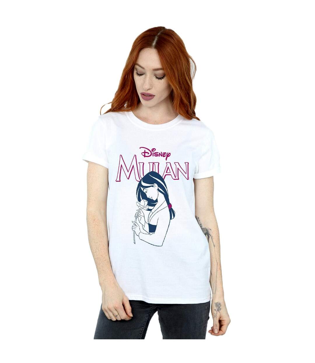 Disney - T-shirt MULAN MAGNOLIA LINE - Femme (Blanc) - UTBI17778-2