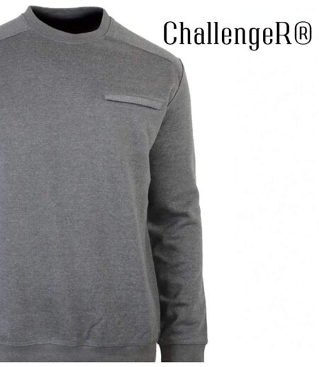 CHALLENGER BULGARE1 — Sweat col rond gris : style décontracté et finitions soignées