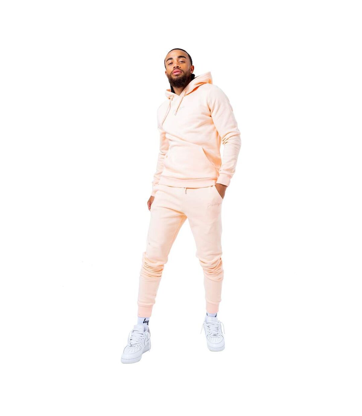 Hype Mens Scribble Logo Tracksuit (Pale Pink) - UTHY4854