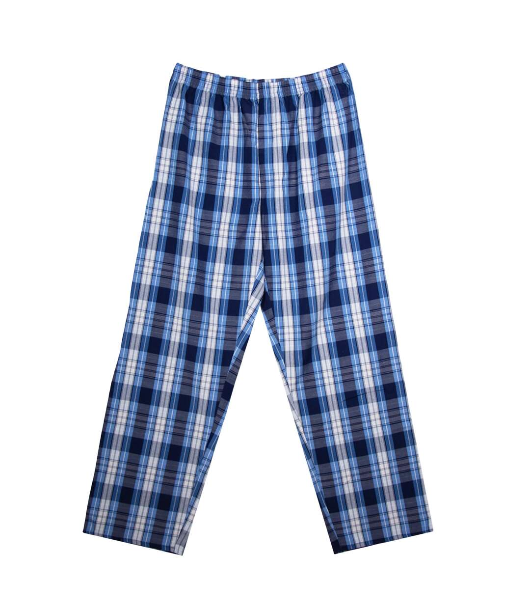 Ensemble De Pyjama Long Motif/style À Carreaux Homme Bleu Keanu-3