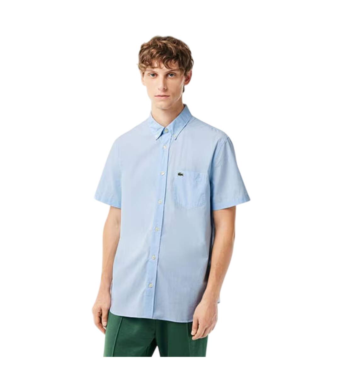 Mens Regular Short-sleeved Shirt White Lacoste-1