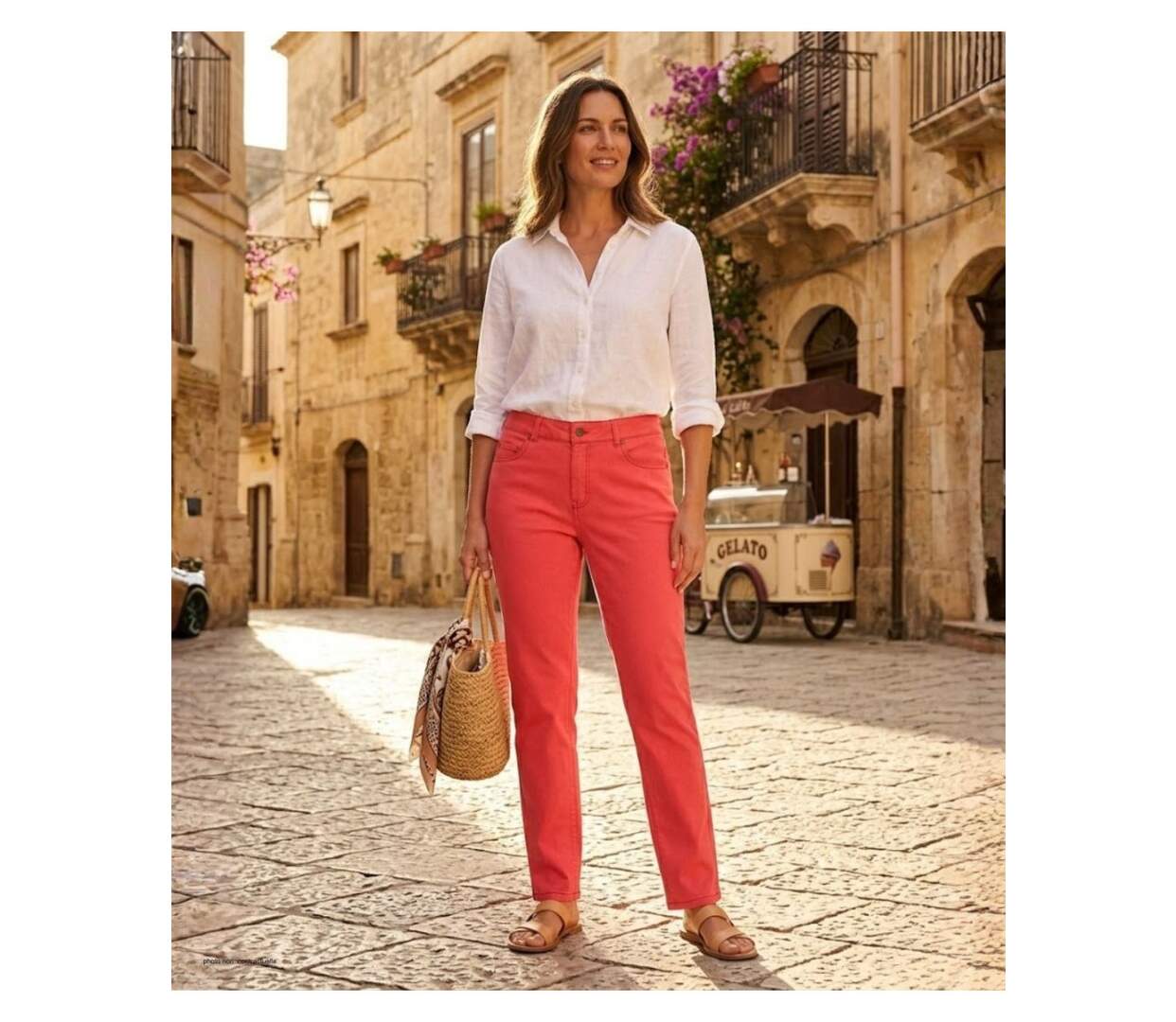 MAYFLOWER PANTF3002A - Pantalon ultra-stretch corail : confort absolu et style vitaminé-5