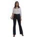 Jean Femme évasé noir - Taille Haute - Confort et Style - Grande Taille-1