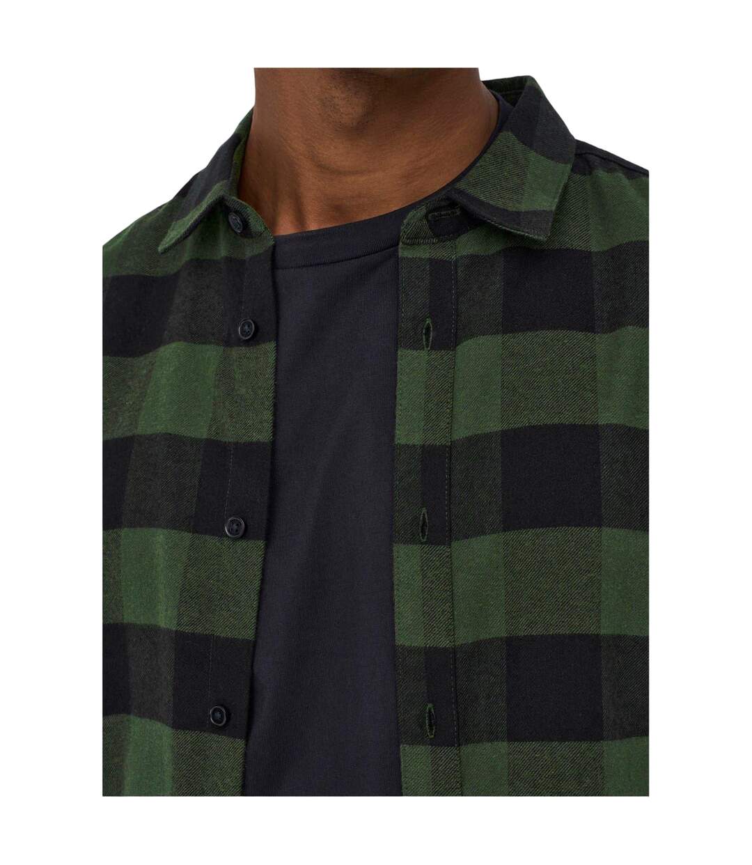 Surchemise Motif/style À Carreaux Homme Vert Kaki Foncé Only-4