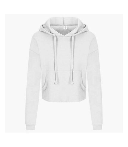 Womens/ladies girlie cropped hoodie arctic white Awdis