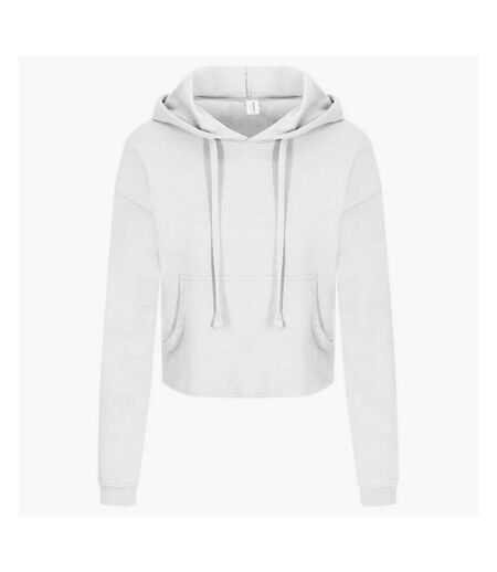 Womens/ladies girlie cropped hoodie arctic white Awdis