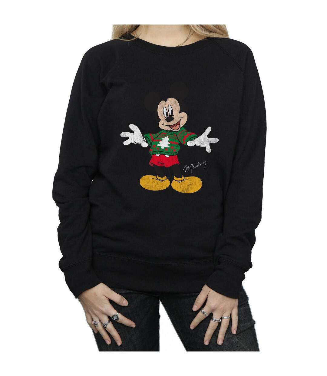 Disney - Sweat MICKEY MOUSE CHRISTMAS JUMPER - Femme (Noir) - UTBI9100-3