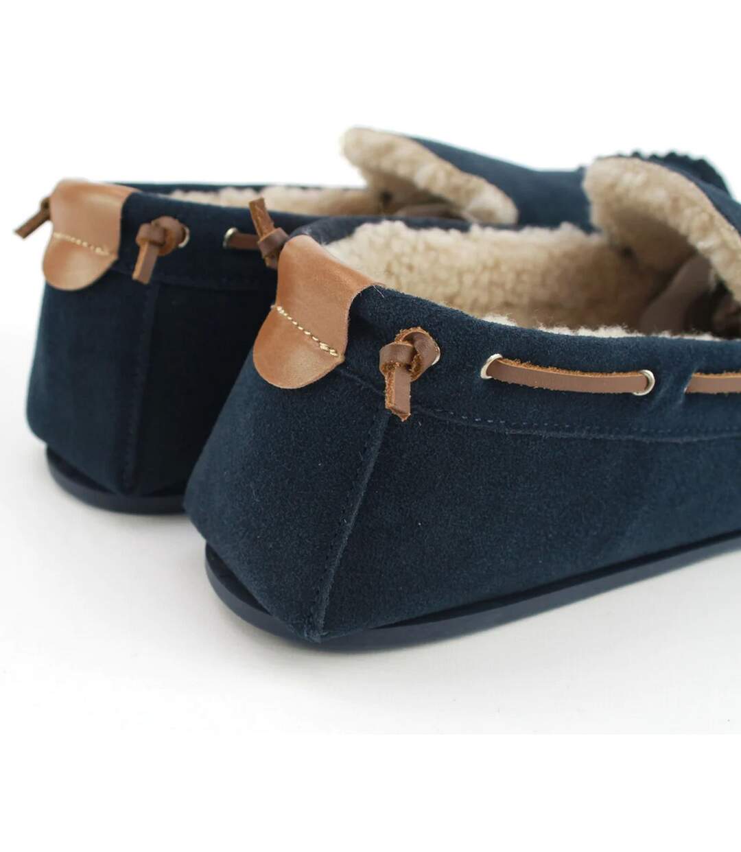 Mens owen berber suede moccasins navy Eastern Counties Leather-3