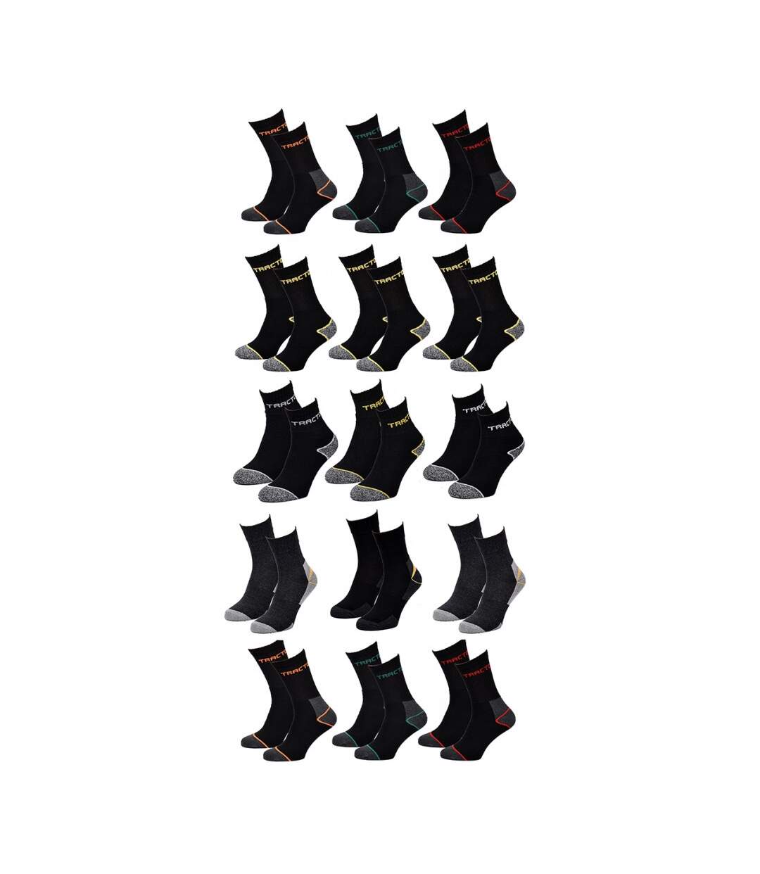 Chaussettes de Travail TRACTO pour Homme Résistance et Qualité Pro - Pack de 12-5