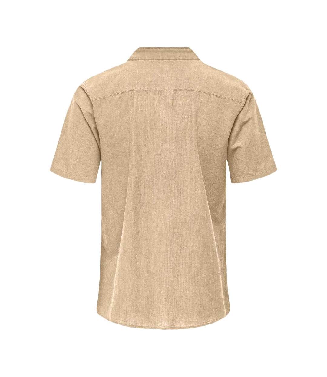 Chemise manches courtes beige homme only & sons cantley - m-2