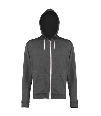 Awdis - Sweatshirt léger à capuche et fermeture zippée - Homme (Gris) - UTRW184