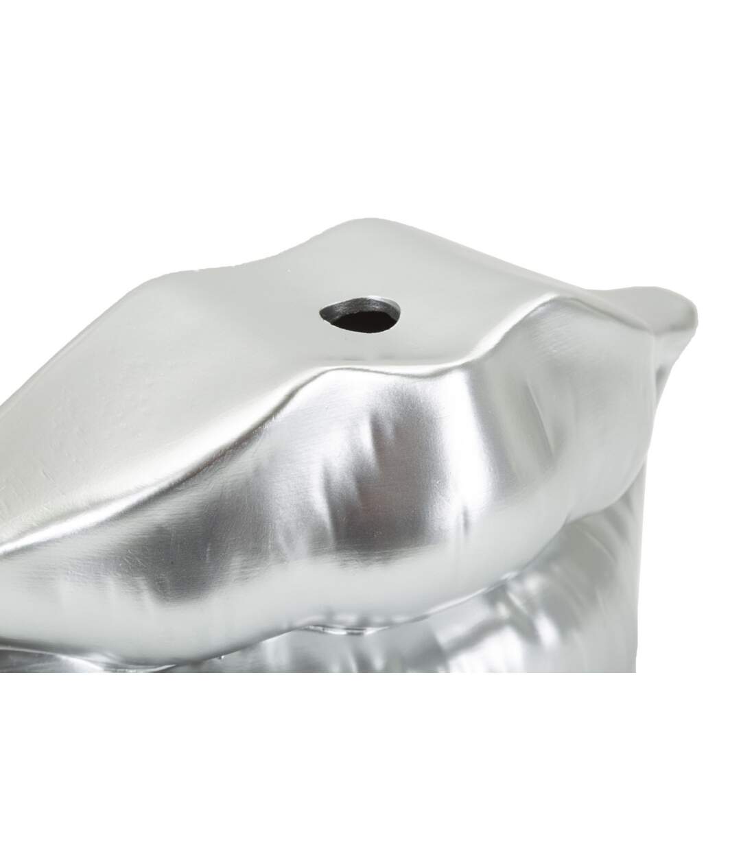 Vase Déco en Résine Mouth 23cm Argent-4