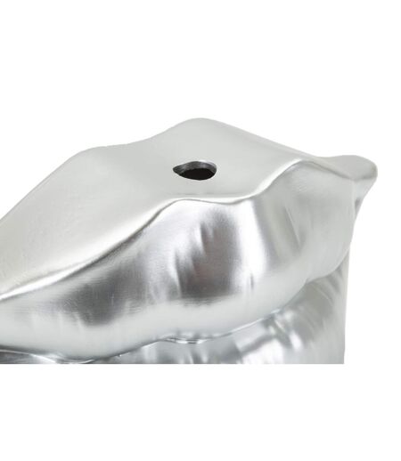Vase Déco en Résine Mouth 23cm Argent