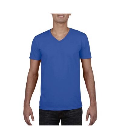 T-shirt À Manches Courtes Et Col En V Homme Bleu Royal Gildan