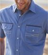 Men's Blue Patterned Shirt Atlas For Men