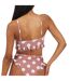 Womens/ladies Polka Dot Scoop Neck Bikini Top Tan White Brave Soul-3