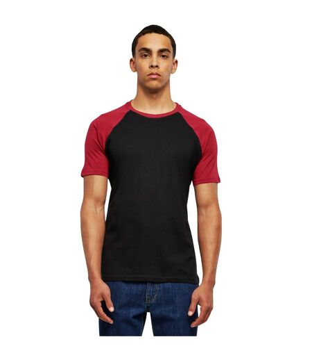 T-shirt Manches Raglan Motif/style Contrasté Homme Noir Bordeaux Urban Classics