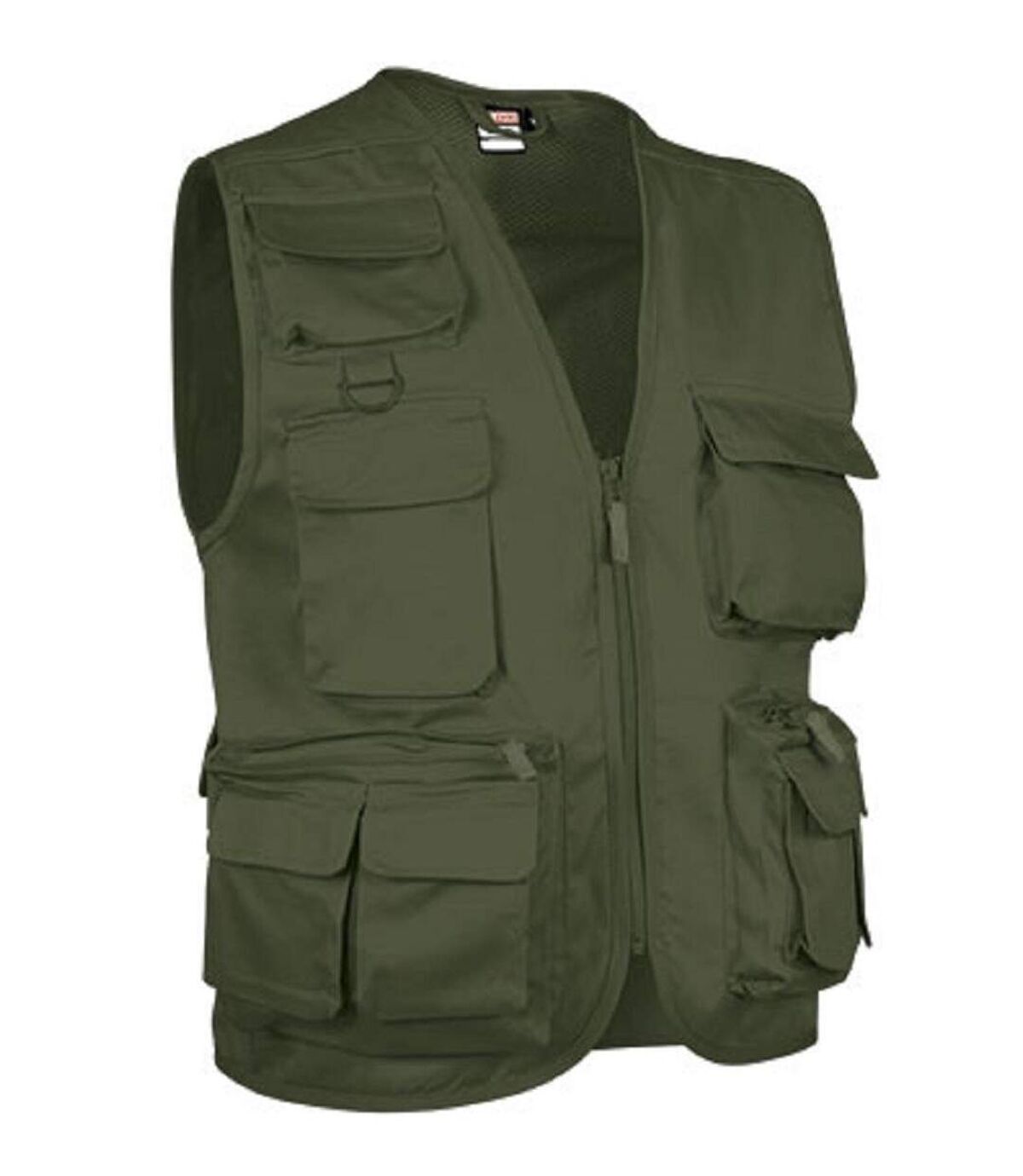 Gilet reporter multipoches sans manches - SAFARI vert olive militaire