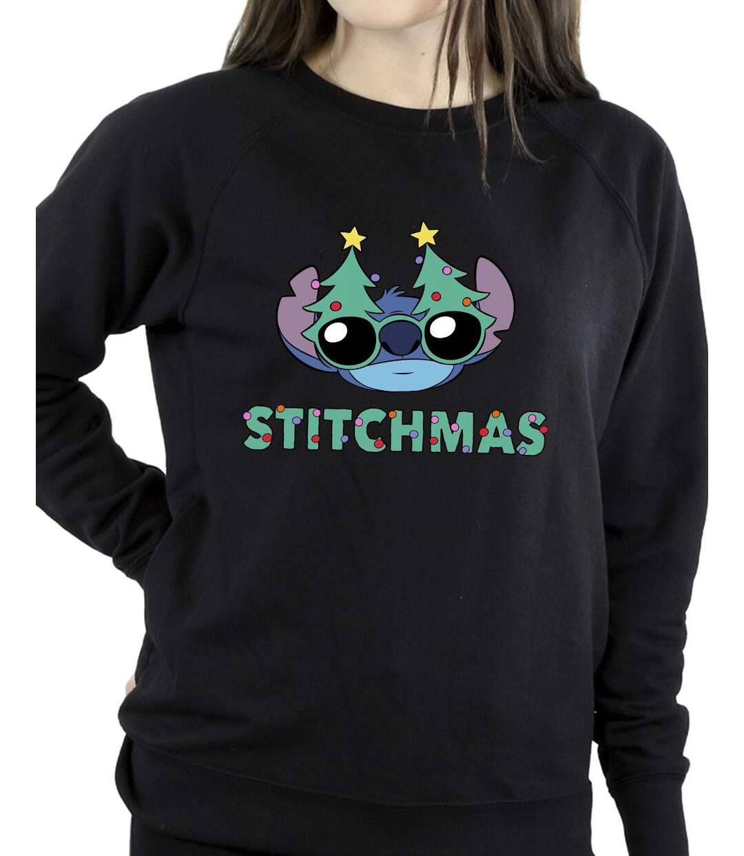 Disney Sweat Femme/Ladies Lilo & Stitch Stitchmas Glasses Sweatshirt (Noir) - UTBI23129-3